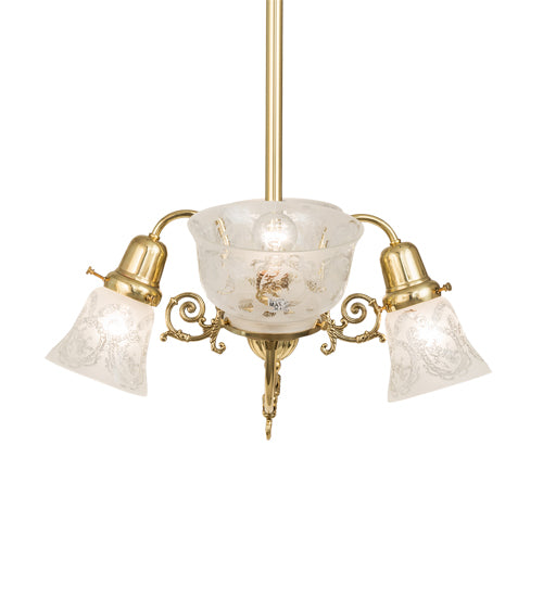 31" Long Revival Gas & Electric 4 Light Oblong Chandelier