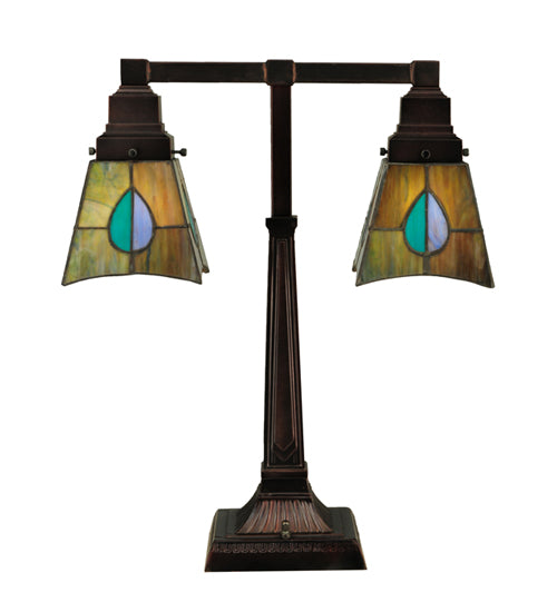 19.5"H Mackintosh Leaf 2 Light Desk Lamp