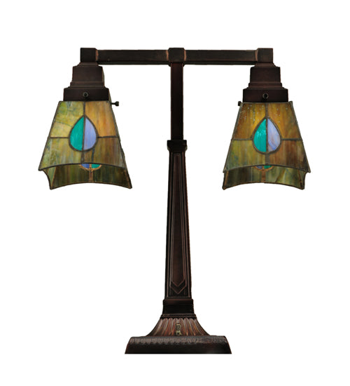 19.5"H Mackintosh Leaf 2 Light Desk Lamp