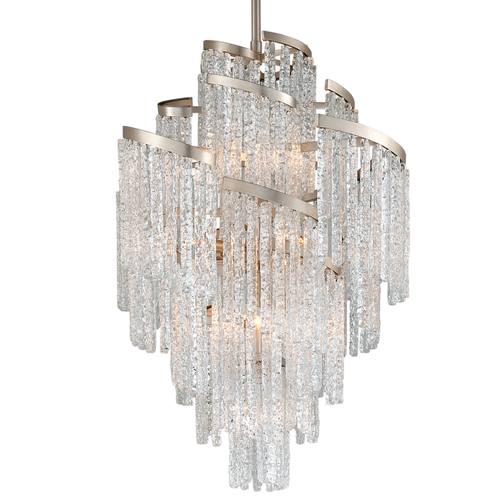 Mont Blanc Chandelier 66" - Modern Silver Leaf