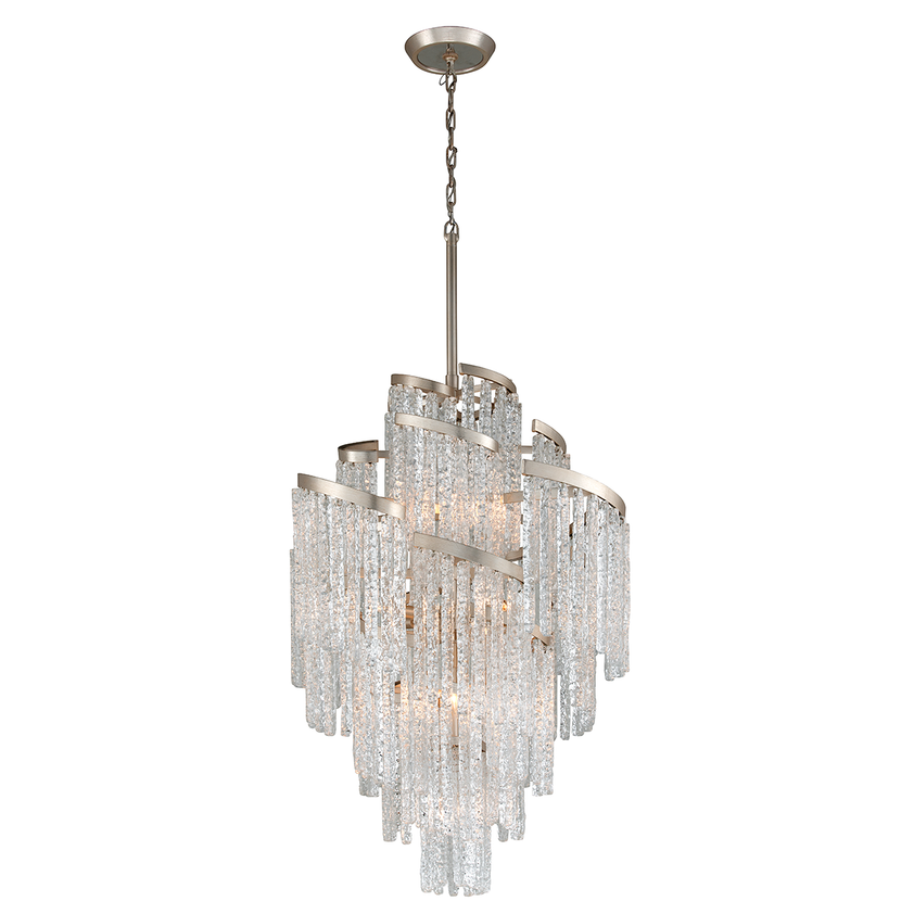 Mont Blanc Chandelier 66" - Modern Silver Leaf