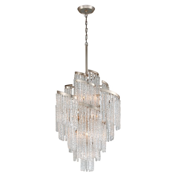 Mont Blanc Chandelier 66" - Modern Silver Leaf