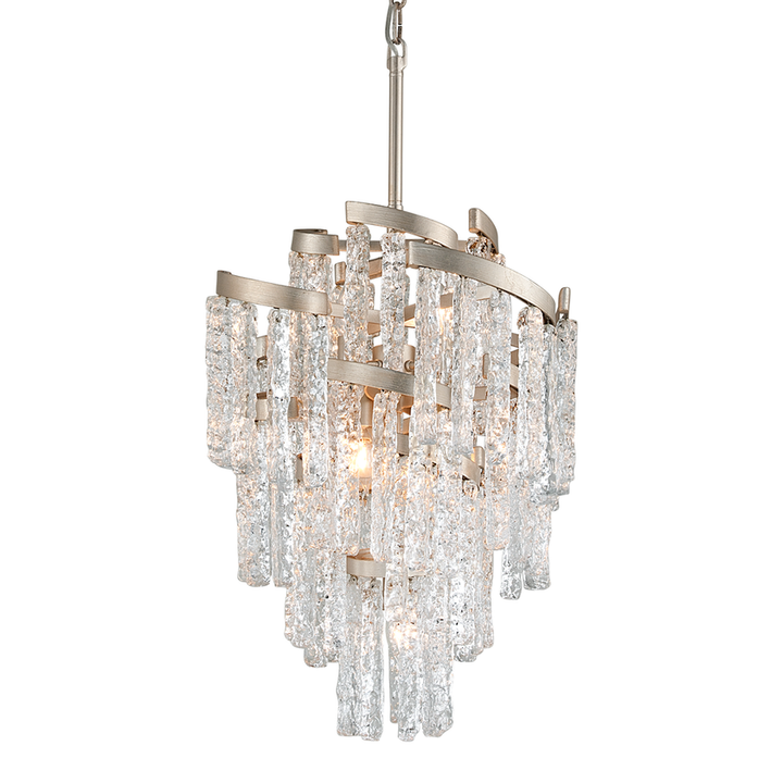 Mont Blanc Chandelier 34" - Modern Silver Leaf