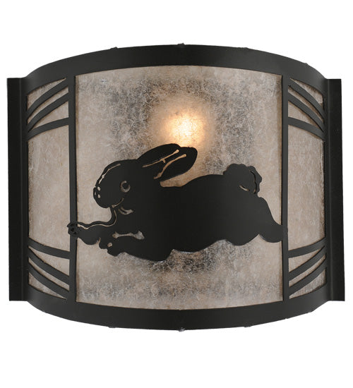 12" Wide Rabbit On The Loose Left Wall Sconce