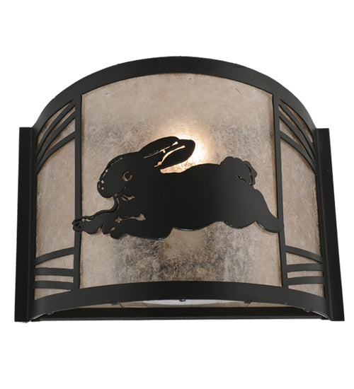 12" Wide Rabbit On The Loose Left Wall Sconce