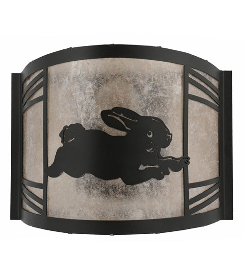 12" Wide Rabbit On The Loose Right Wall Sconce