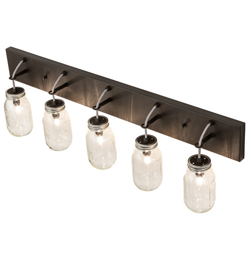 40" Wide Mason Jar 5 Light Vanity Light