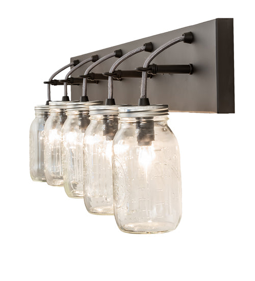 40" Wide Mason Jar 5 Light Vanity Light