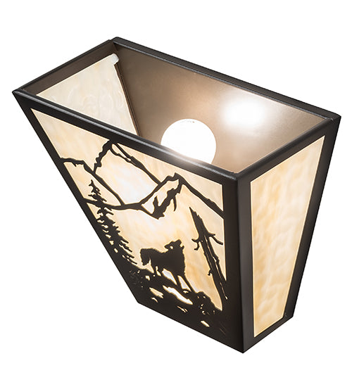 13" Wide Wolf On The Loose Wall Sconce