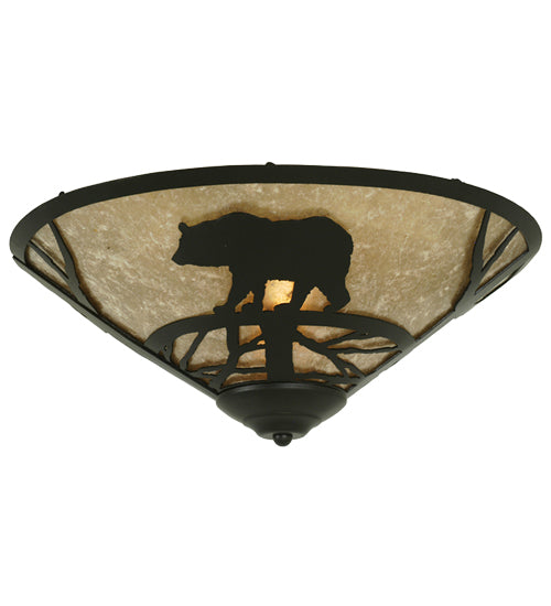 17" Wide Bear On The Loose Flushmount