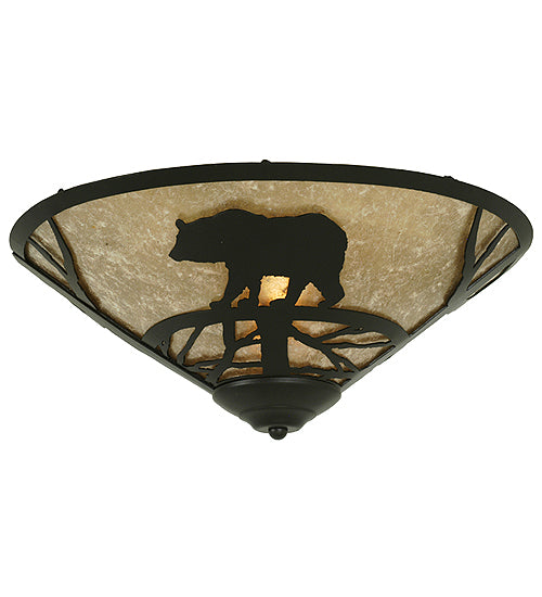 17" Wide Bear On The Loose Flushmount