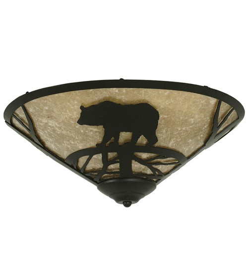 17" Wide Bear On The Loose Flushmount