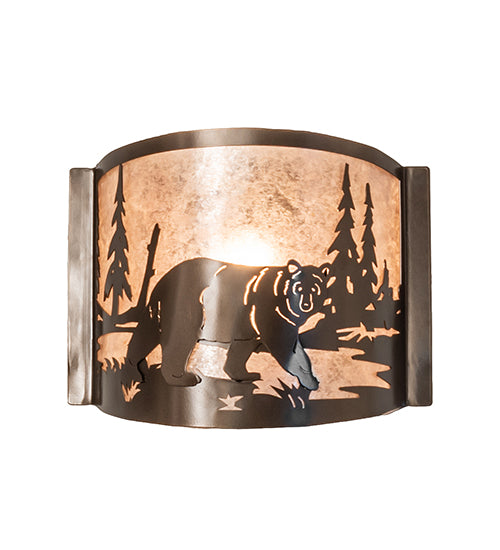 12" Wide Bear At Lake Right Wall Sconce