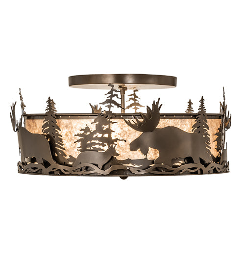 24" Wide Moose & Fox Flushmount