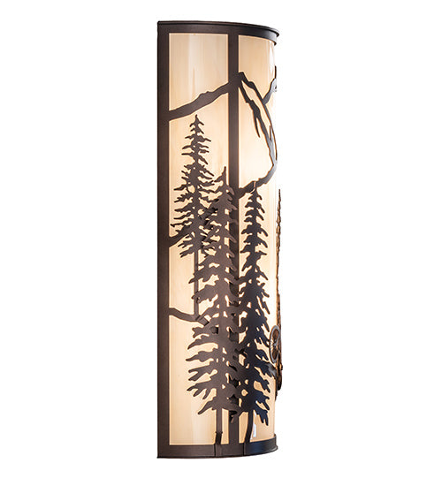 8" Wide Tall Pines Mountain Biker Wall Sconce