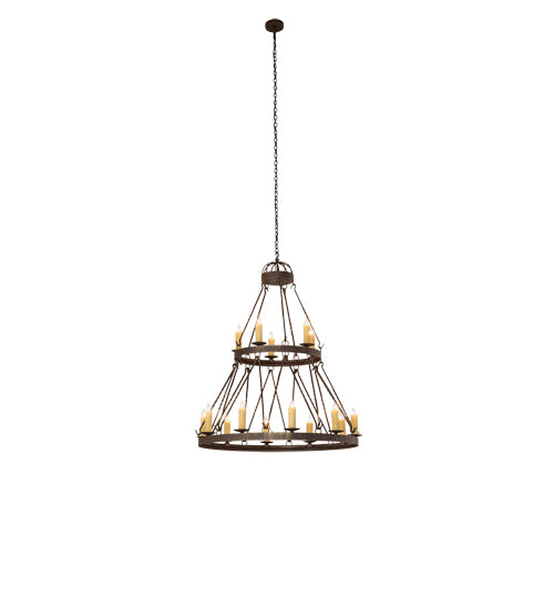 48" Wide Lakeshore 15 Light Two Tier Chandelier