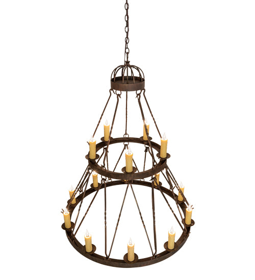 48" Wide Lakeshore 15 Light Two Tier Chandelier