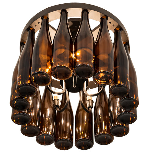 19" Wide Tuscan Vineyard 16 Wine Bottle Chandelier