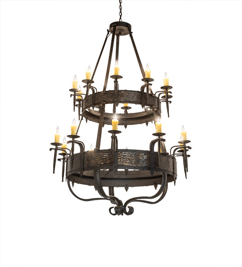 48" Wide Costello 20 Light Two Tier Chandelier