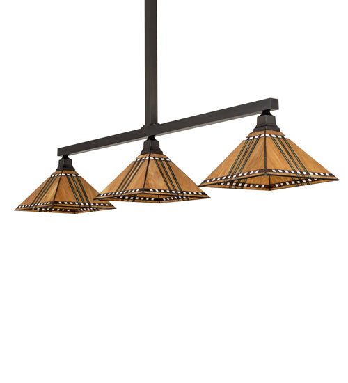 62" Long Prairie Corn 3 Light Island Pendant