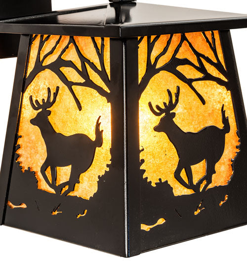 7.5" Wide Lone Deer Hanging Wall Sconce