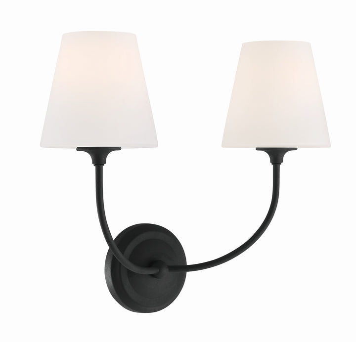 Crystorama Libby Langdon Sylvan 2 Light Black Forged Sconce