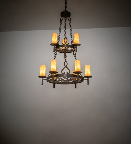 31" Wide Newcastle 9 Light Two Tier Chandelier