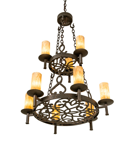 31" Wide Newcastle 9 Light Two Tier Chandelier