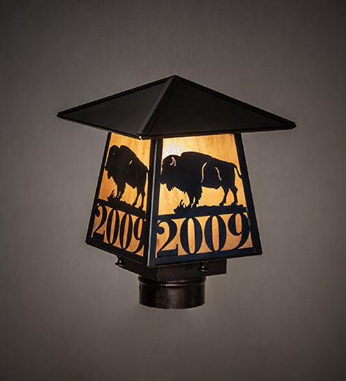 8" Square Personalized Buffalo Post Mount