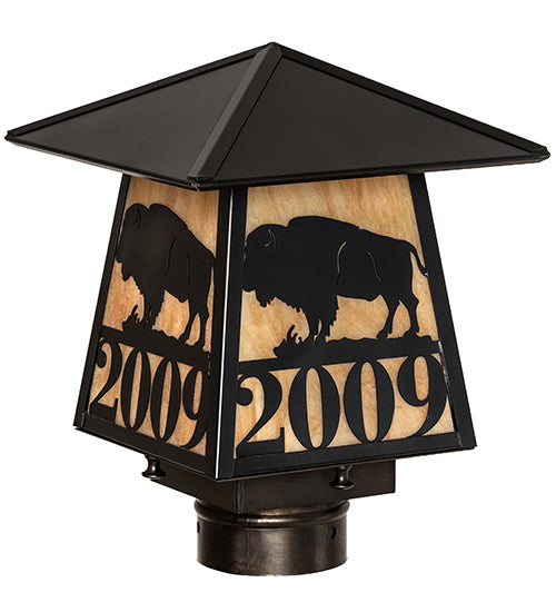 8" Square Personalized Buffalo Post Mount