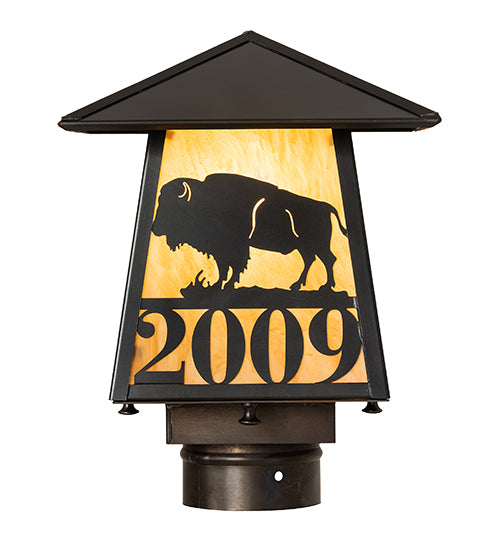 8" Square Personalized Buffalo Post Mount