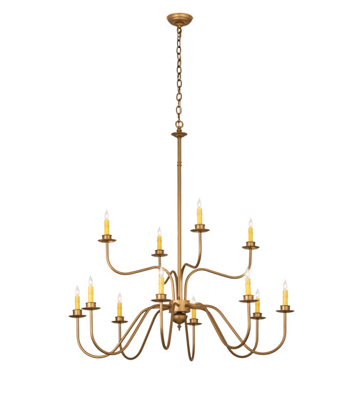 42" Wide Ean 12 Light Two Tier Chandelier