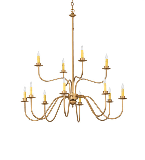 42" Wide Ean 12 Light Two Tier Chandelier