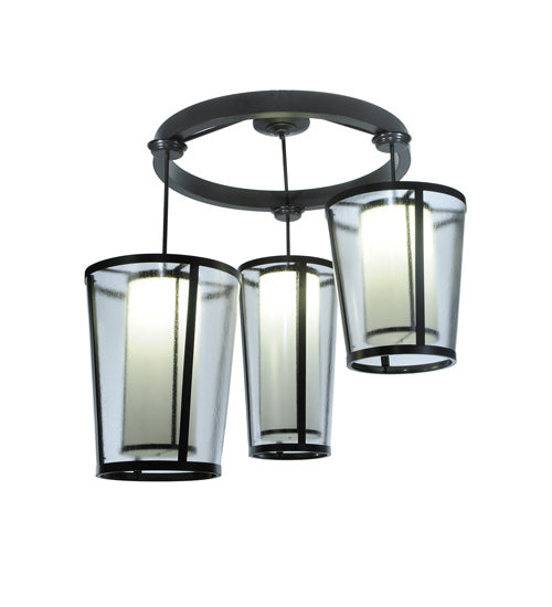 74" Wide Cilindro Tapered 3 Light Cascading Pendant