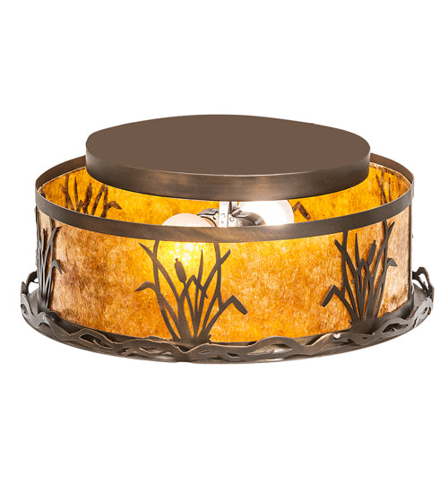 16" Wide Reeds & Cattails Flushmount