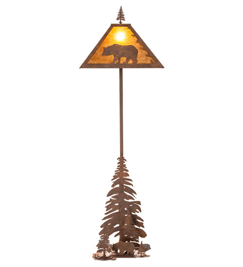 77" High Lone Bear W/Lighted Base Floor Lamp