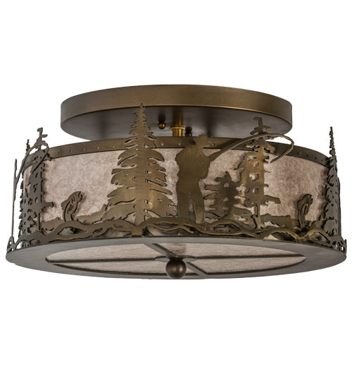 16"W Fly Fishing Creek Flushmount