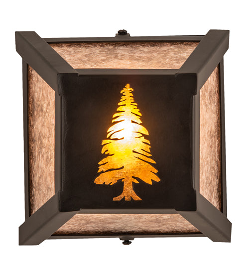 7" Square Tall Pines Wall Sconce