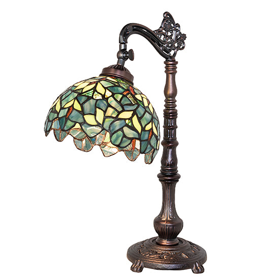 20" High Nightfall Wisteria Bridge Arm Table Lamp