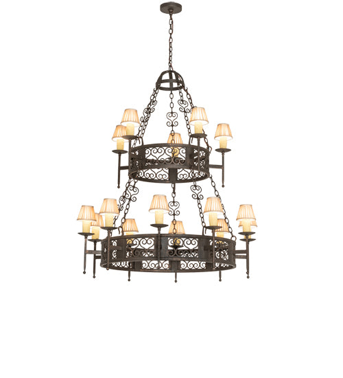 48" Wide Toscano 15 Light Two Tier Chandelier