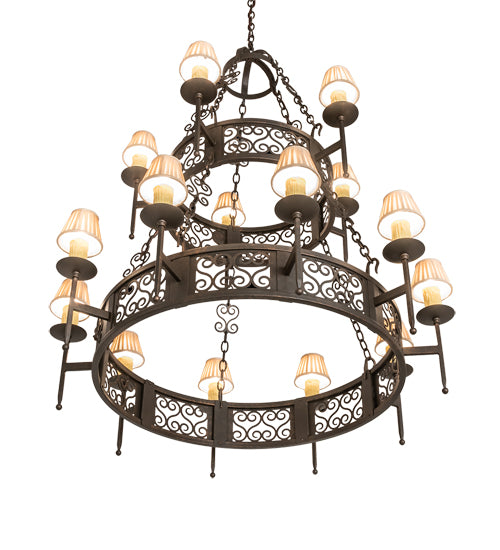 48" Wide Toscano 15 Light Two Tier Chandelier