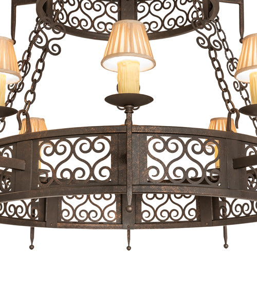 48" Wide Toscano 15 Light Two Tier Chandelier