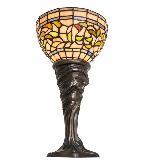 15" High Tiffany Turning Leaf Mini Lamp