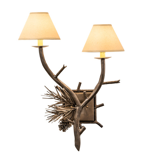 18" Wide Lone Pine 2 Light Wall Sconce