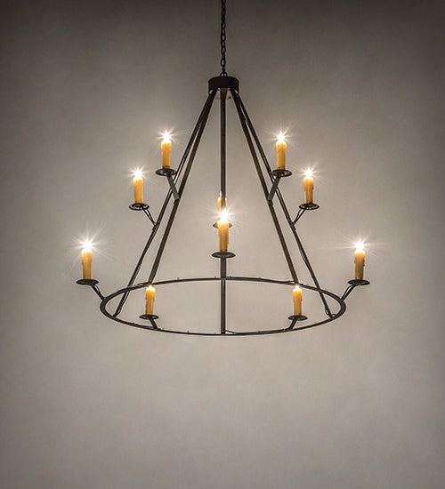 54" Wide Anthracite 10 Light Chandelier