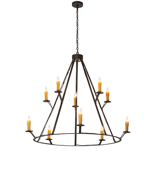 54" Wide Anthracite 10 Light Chandelier