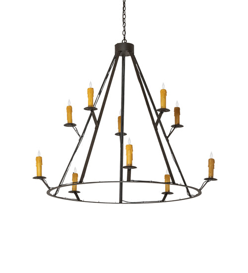 54" Wide Anthracite 10 Light Chandelier