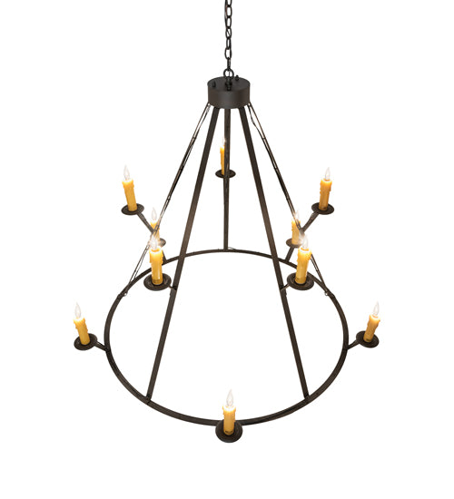 54" Wide Anthracite 10 Light Chandelier