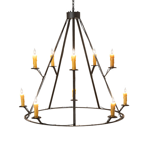 54" Wide Anthracite 10 Light Chandelier