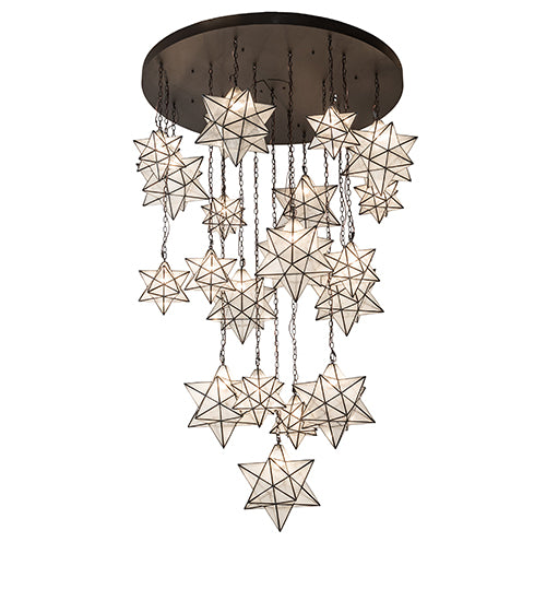 72" Wide Moravian Star 19 Light Cascading Chandelier